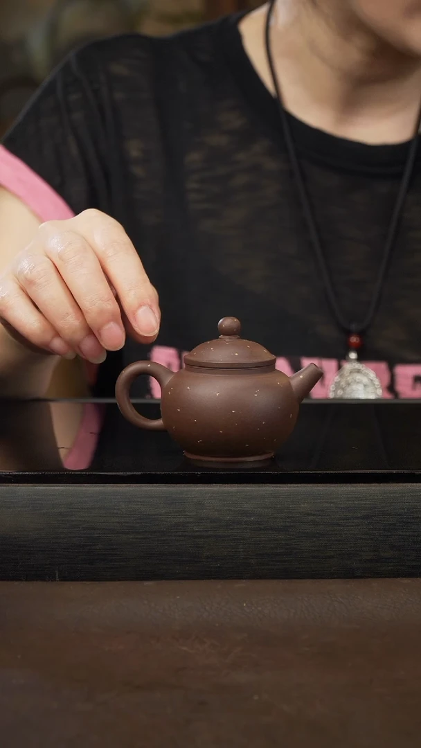 茶壶紫砂4 巨轮 紫泥铺砂 80cc
