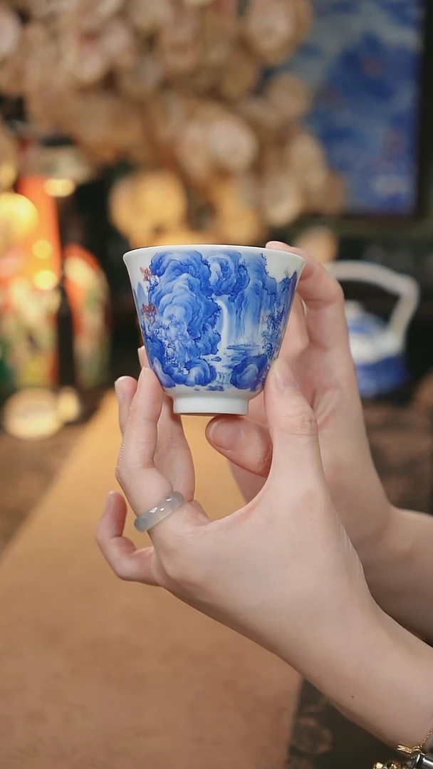 入云庐 山水铃铛杯