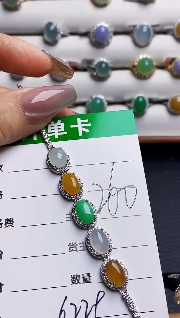 银S925镶嵌戒指翡翠6229