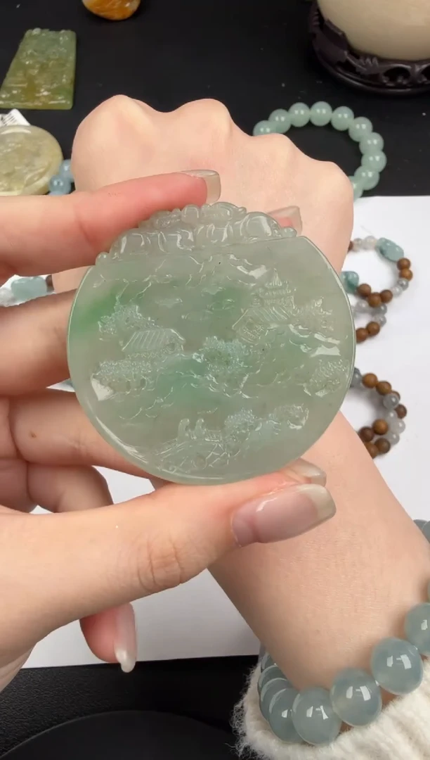 吊坠(不含链)未镶嵌翡翠翡翠饰品-296