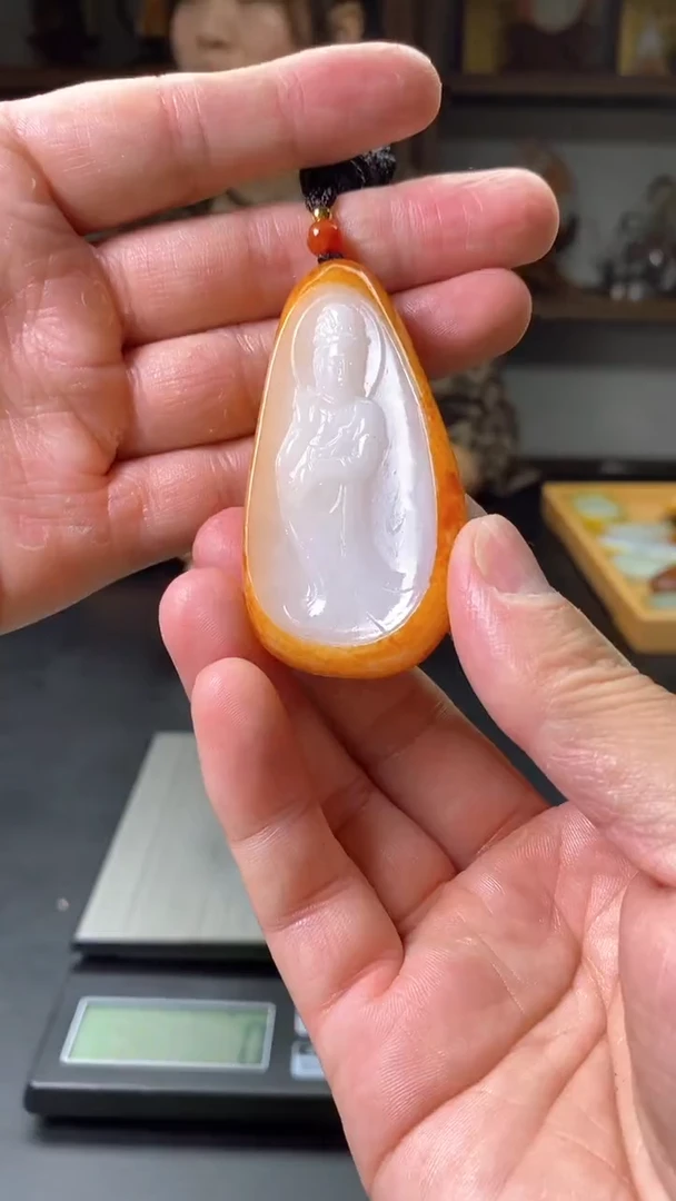 和田玉未镶嵌挂件新疆和田玉观音