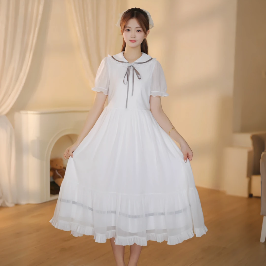 初中生连衣裙仙女裙夏季生日公主裙高中生学生显瘦遮肉女大童长裙