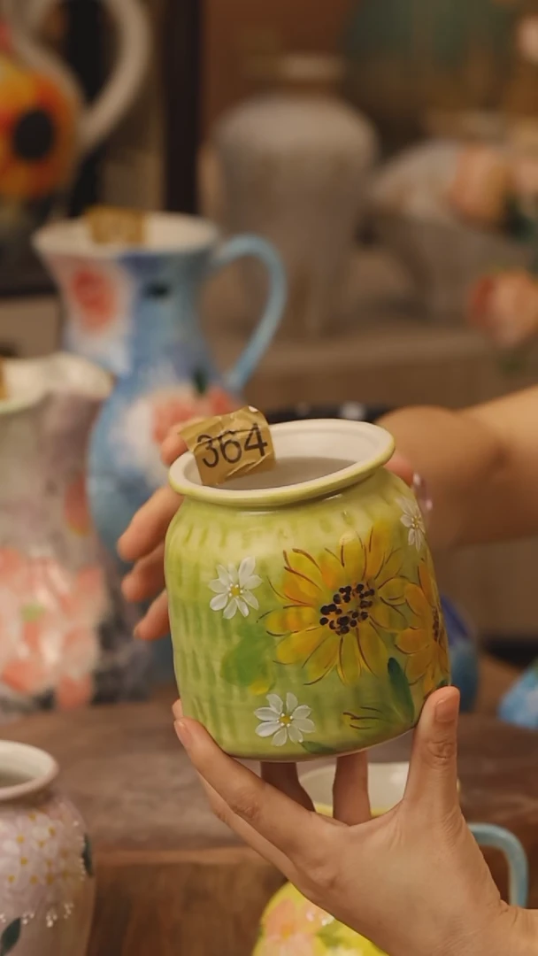 陶瓷364景德镇设计师手作花器摆件侘寂风
