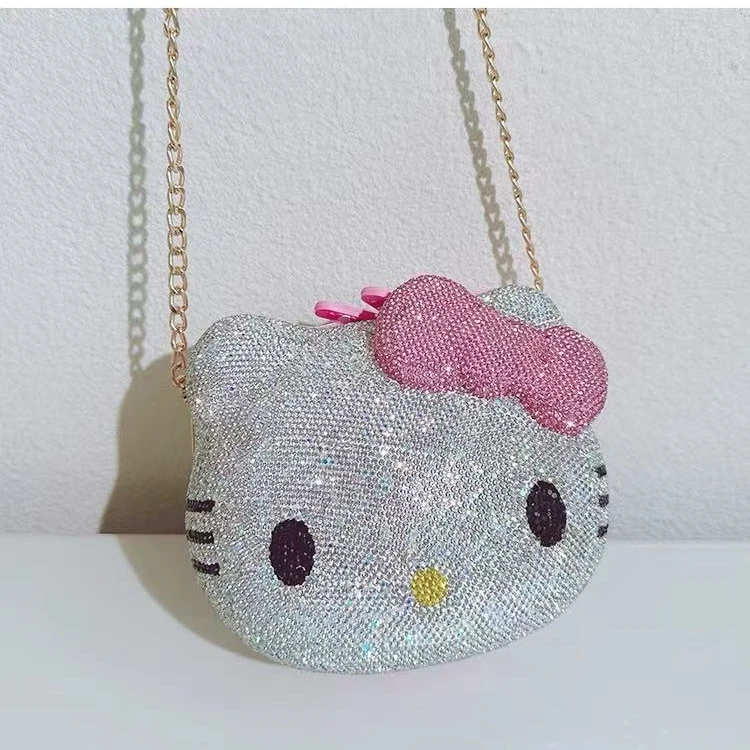 hellokitty满钻网红韩版洋气女孩百搭时尚斜跨包潮流小挎包公主包