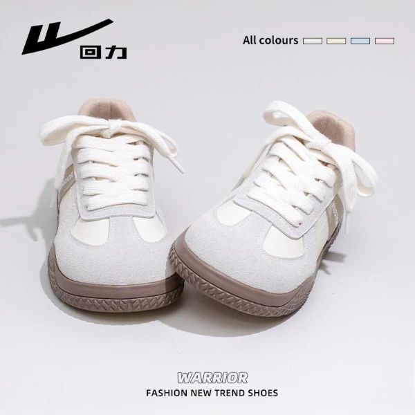 回力复古德训鞋女2025冬季新款百搭小白鞋百搭ins潮休闲帆布鞋女