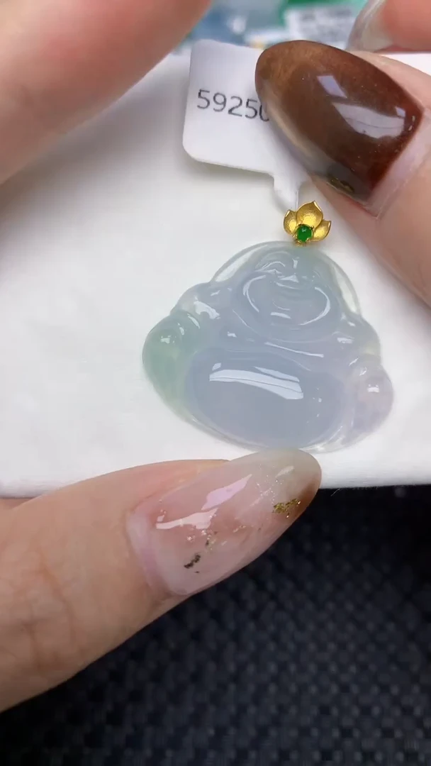 颈饰18K金镶嵌翡翠天然缅甸翡翠a货百元以上9元证书费自理