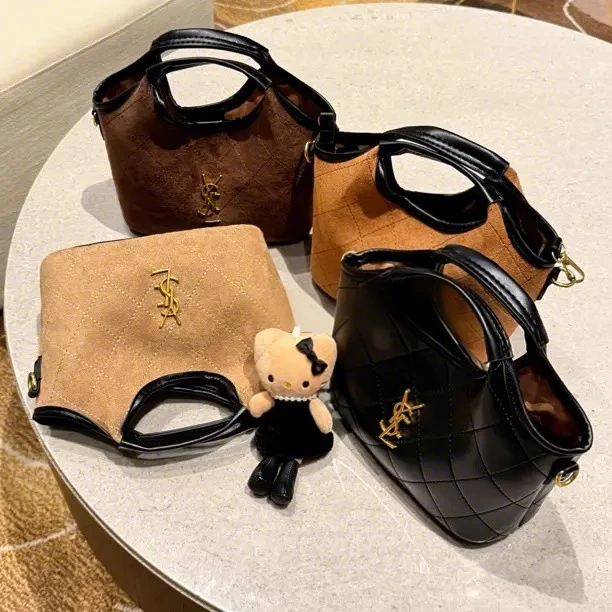 小众轻奢设计复古大容量菜篮子包包女2025新款菱格绣线手提单肩包