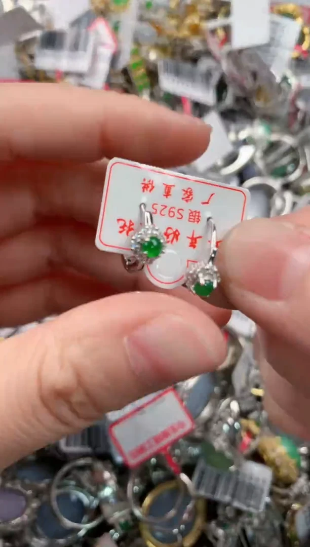 银S925镶嵌戒指翡翠101010-----7