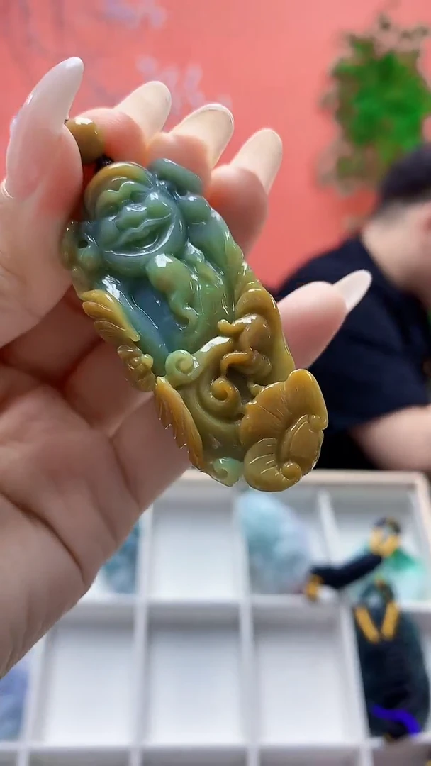 未镶嵌定制翡翠 5060ty-毛货挂件171