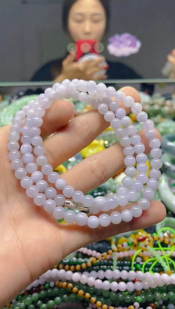 颈饰未镶嵌翡翠5MM/L/翡翠A货，一件也是批发价