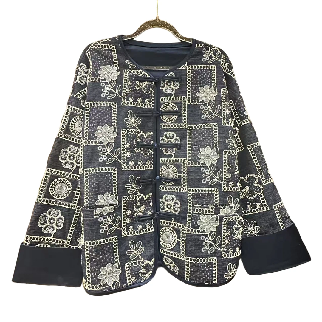 9760#新款新中式《春风拂面》女士高级感气质百搭复古宽松长袖上衣