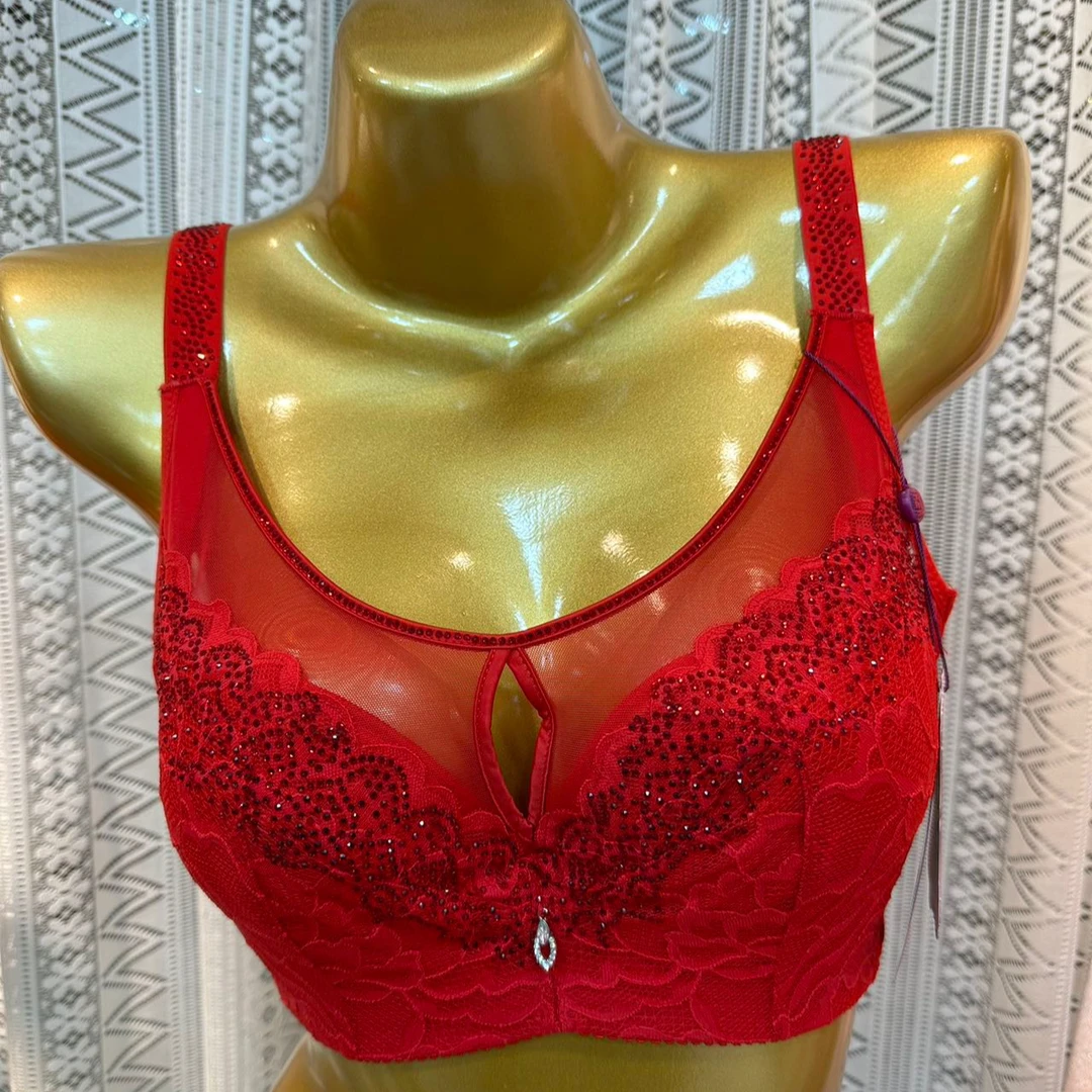 xarifa特价款单件文胸薄款烫钻大胸显小舒适无钢圈8763