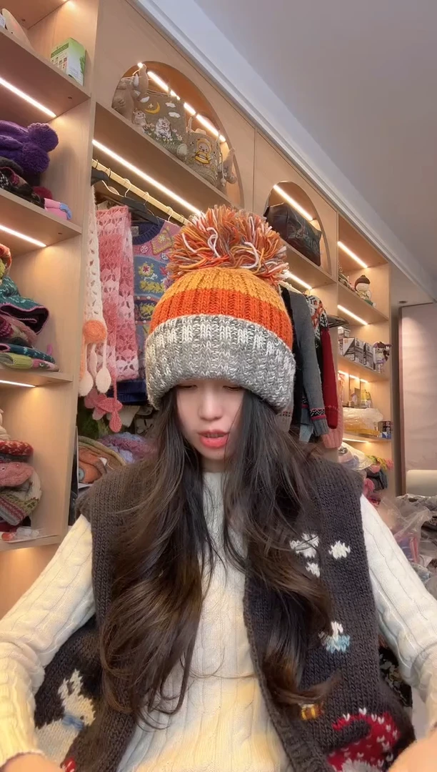 羊毛南瓜燕麦翻边帽