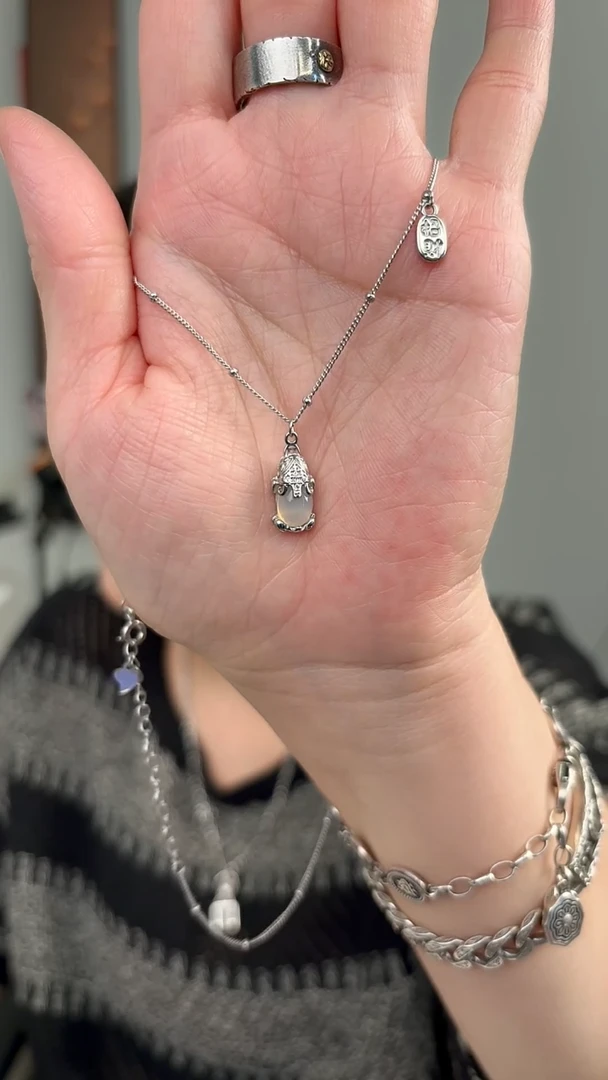 无坠链均925银貔貅套链67