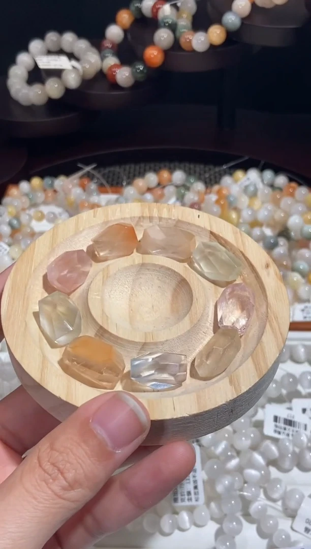 未镶嵌手串水晶15号链接-彩虹渐变随行+ 兔毛水晶