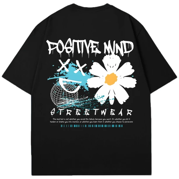 特大码300斤短袖t恤男女宽松情侣新款潮流美式潮牌小雏菊卡通印花