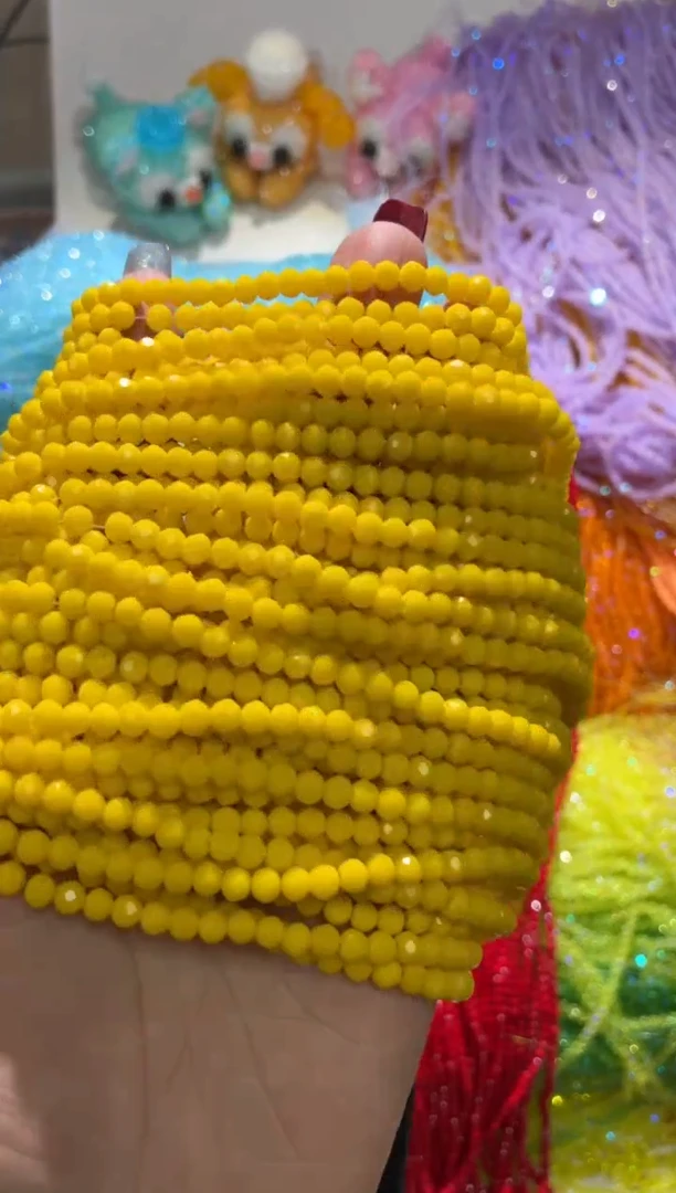 玻璃2896卡6水晶扁10条本色瓷黄