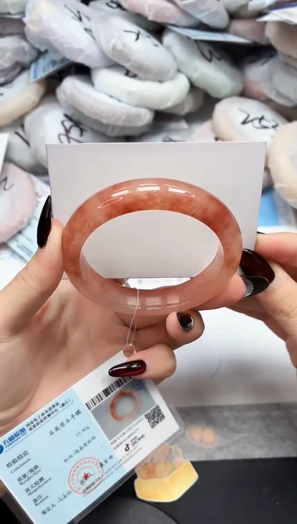 未镶嵌手镯石英质玉23/桃花58.1