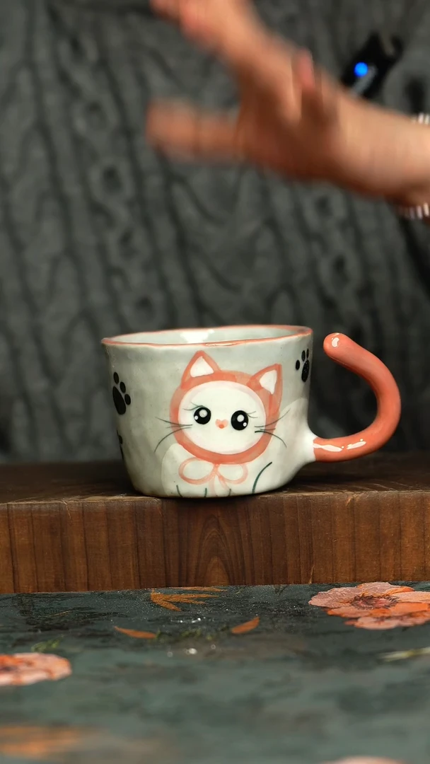 杯釉下彩手工手绘同款陶器