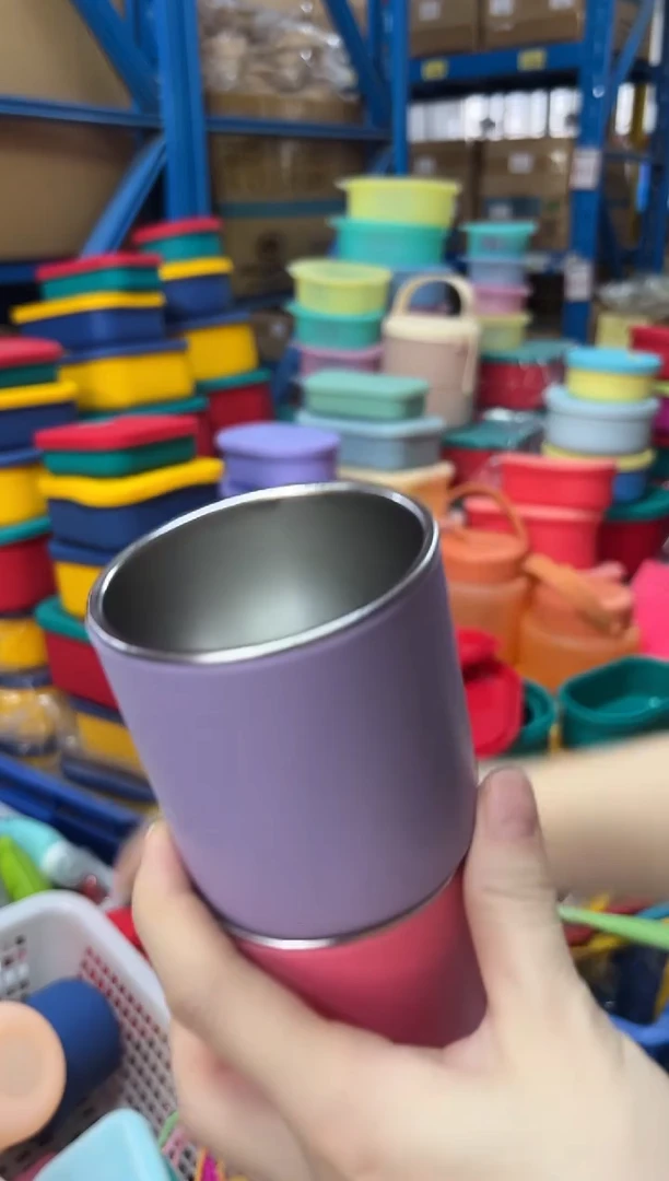 硅胶紫色-不锈钢硅胶杯子-150ml