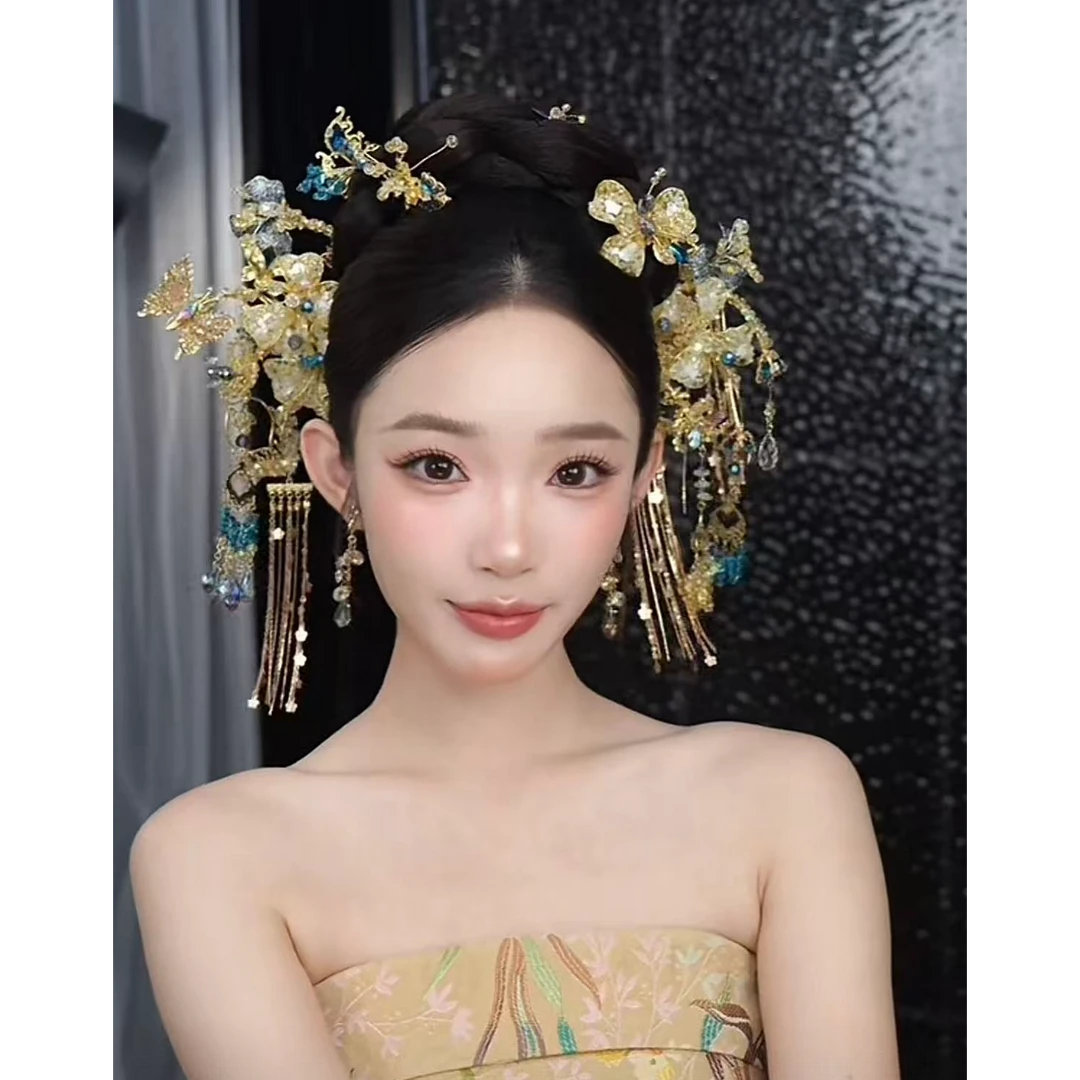 2025新款（星汉灿烂）金蓝新娘中式秀禾结婚饰品Y0196