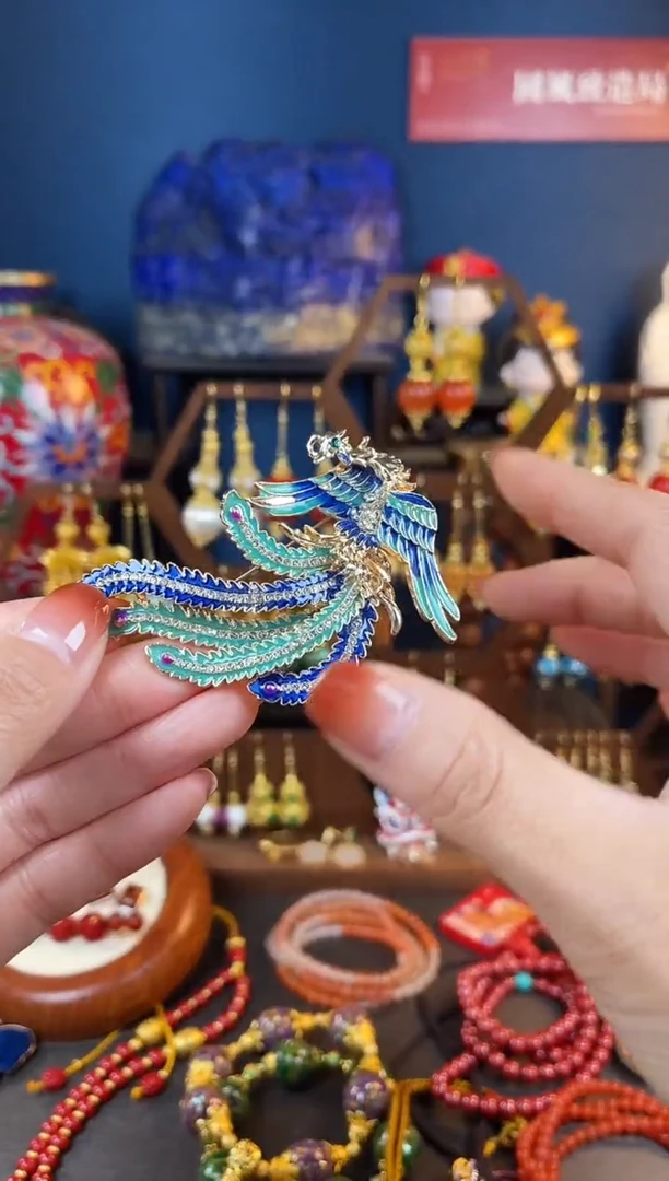 【闪购商品】凤珐琅景泰蓝胸针