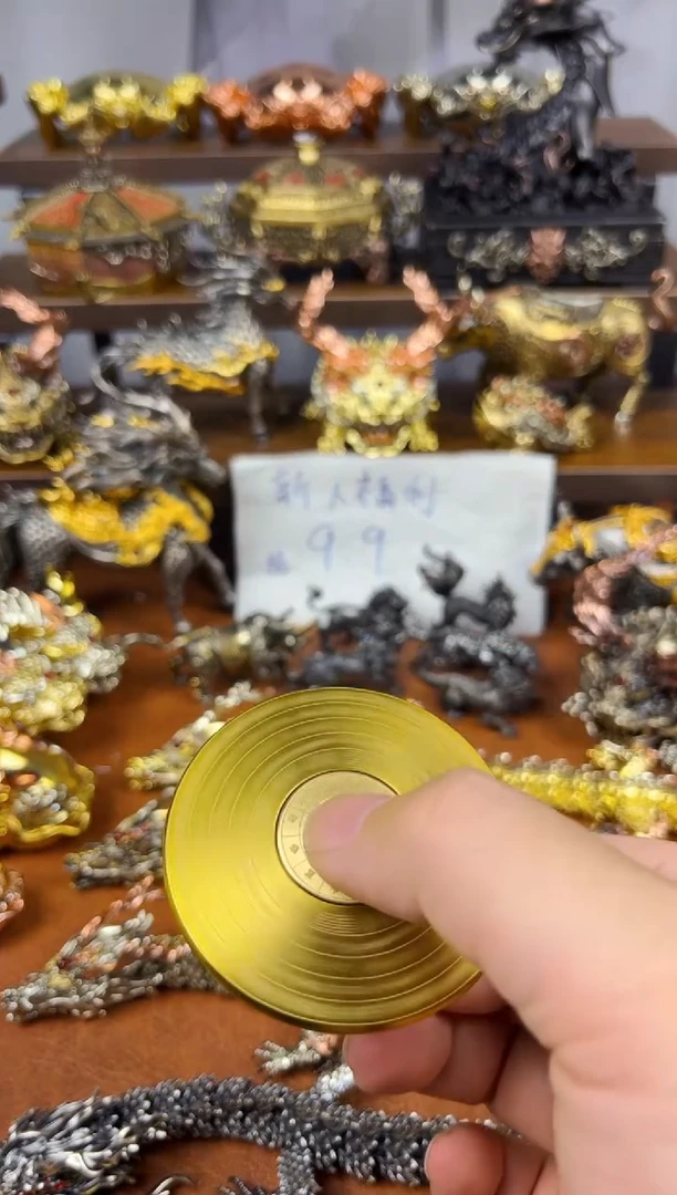 平**意罗盘黄铜摆件瑕疵款小号