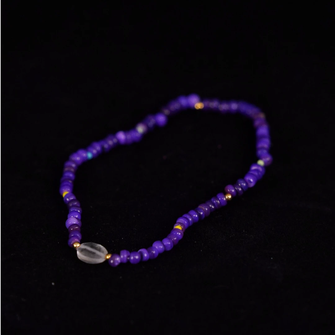 非金属仿水晶手链 蓝紫色简约单圈串珠手链'蓝/紫色小珠珠手链