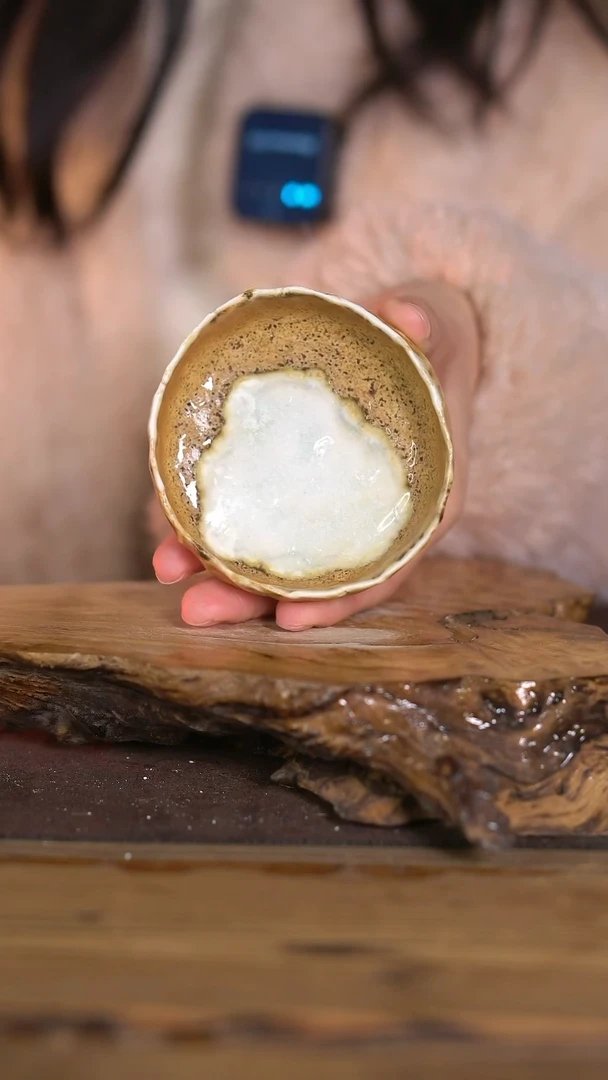 景德镇纯柴烧 中白泥手捏普洱杯 53