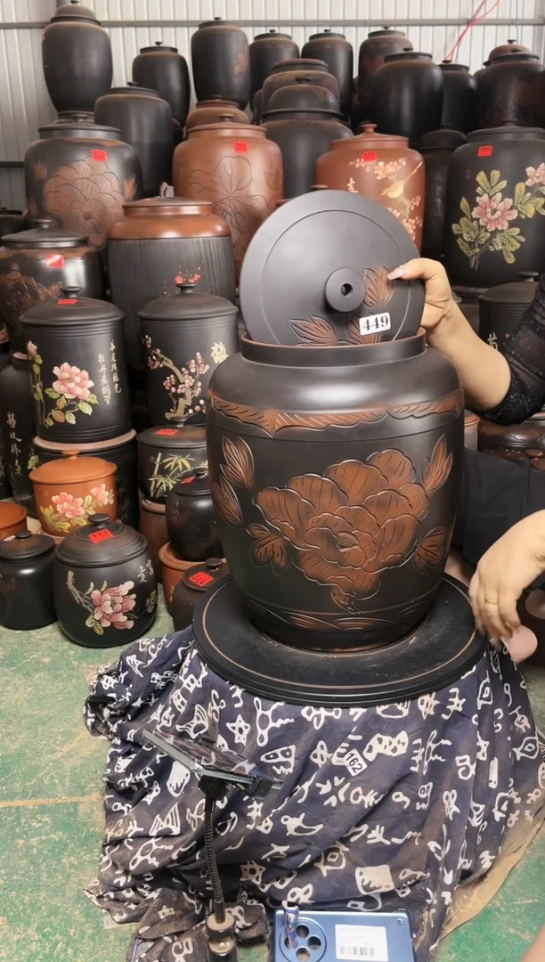 壶瑕疵 水缸 20升 牡丹花 449