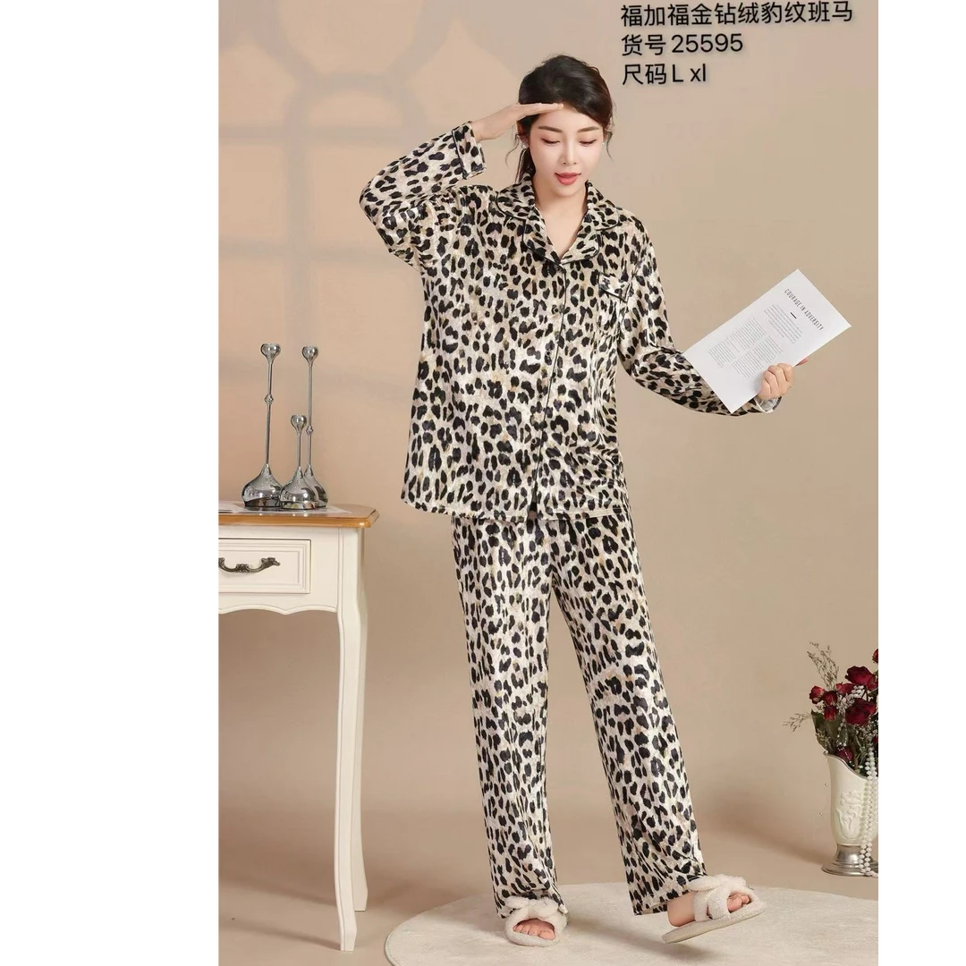 严选福利 福加福金钻绒豹纹班马25595