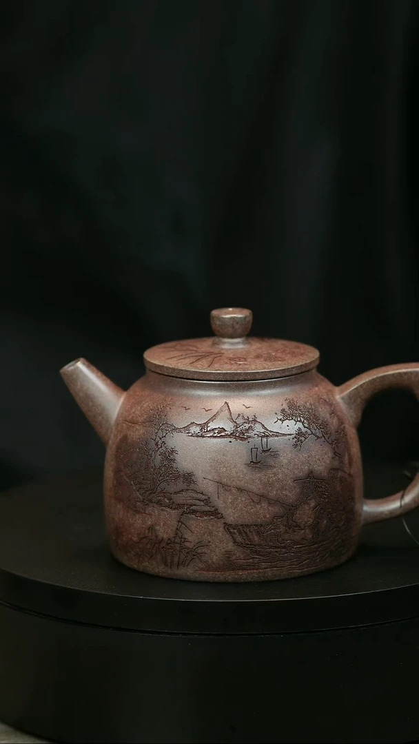 茶壶紫砂大**商H2143李琴溪山垂钓渔罩