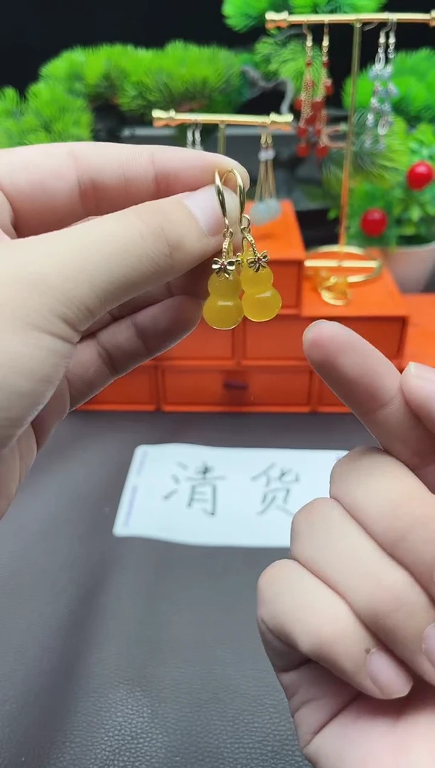玛瑙/玉髓耳饰银S925镶嵌333
