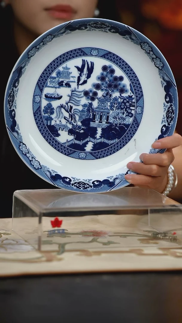 1个微瑕古典园林9英寸饭盘