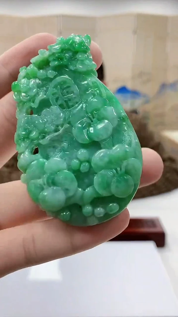 【闪购商品】定制翡翠未镶嵌 4812bb-毛货挂件