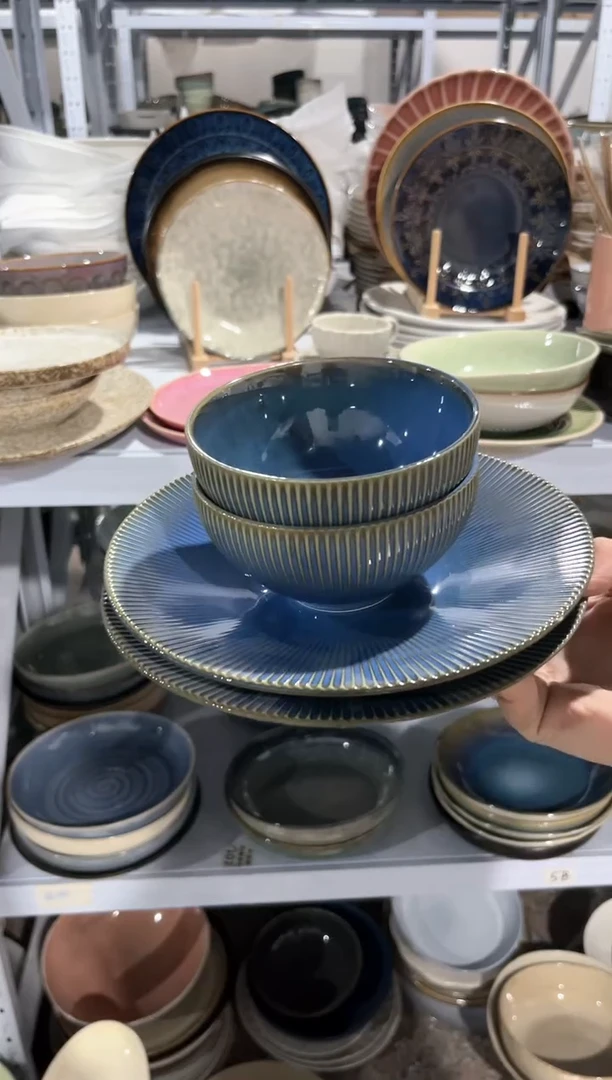 【闪购商品】瓷片外贸尾货瑕疵满20包邮X4  蓝色四件套