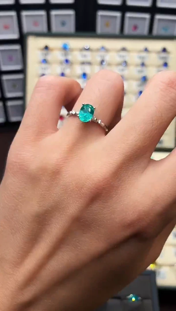 银S925镶嵌戒指碧玺111