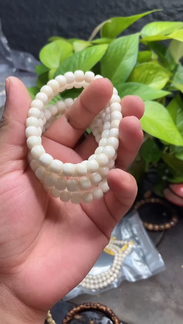 星月菩提手串海南星月菩提《A221》8X7白玉