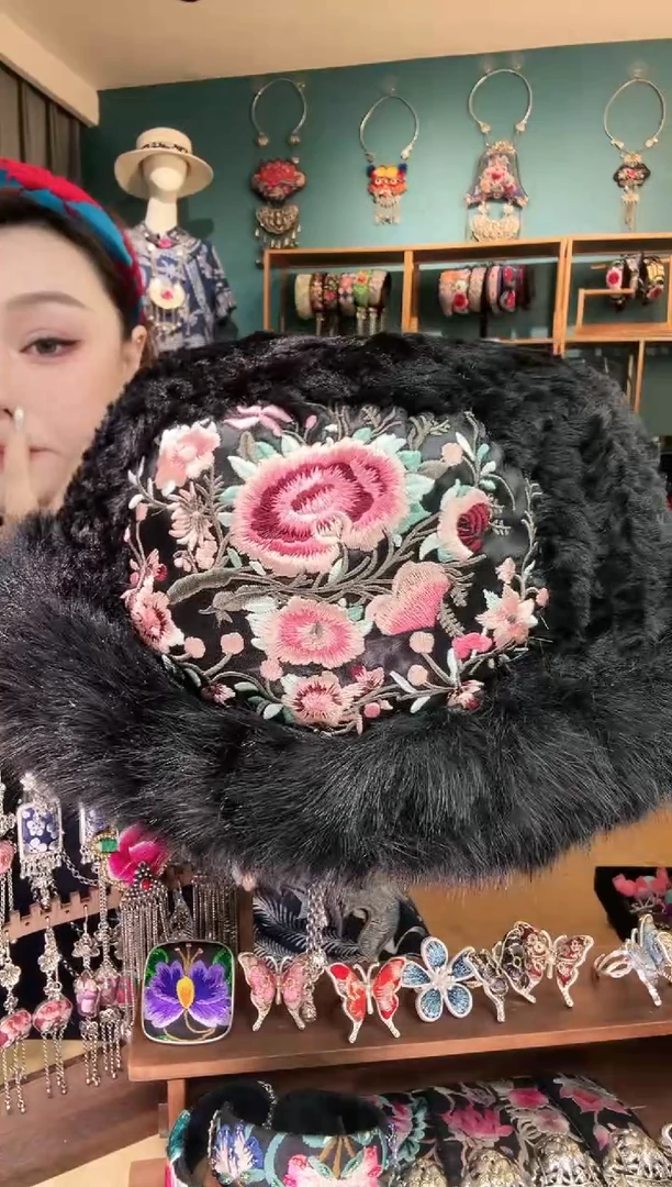 刺绣纯手工民族风刺绣帽子