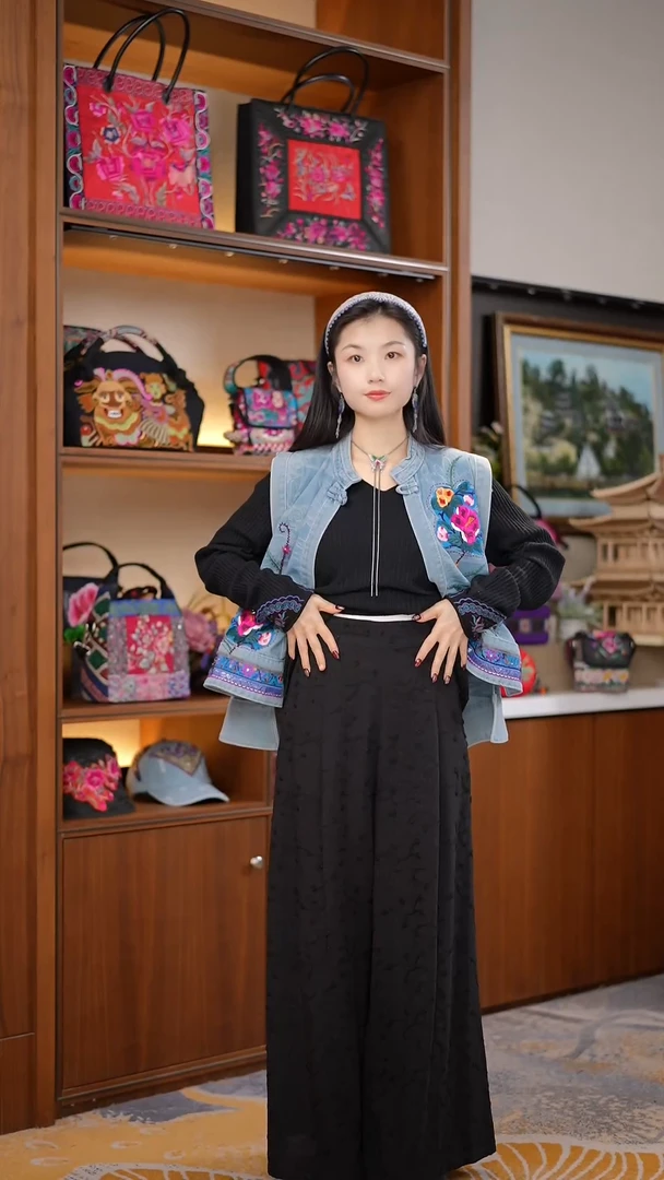 【闪购商品】刺绣黔东南苗族刺绣裤子A9718