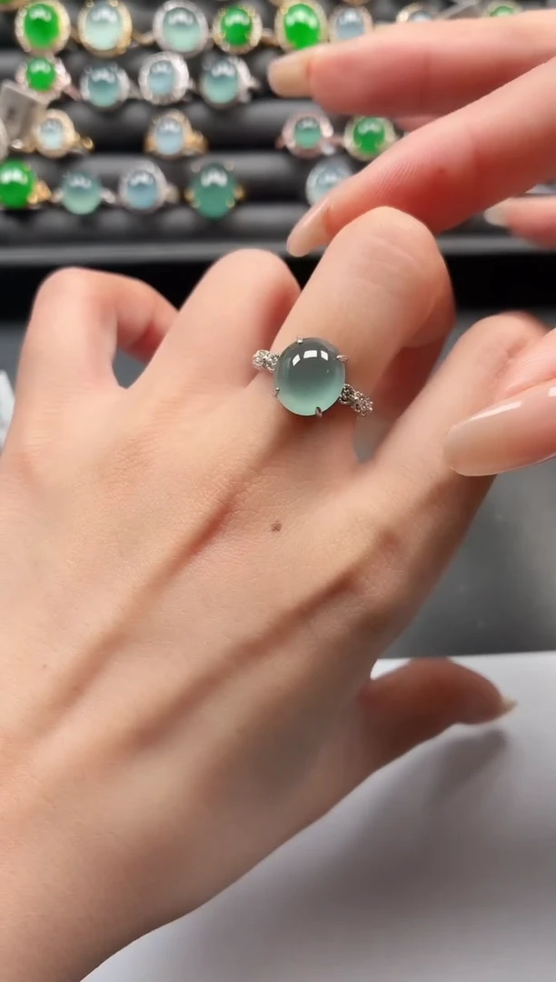 银S925镶嵌戒指翡翠11111