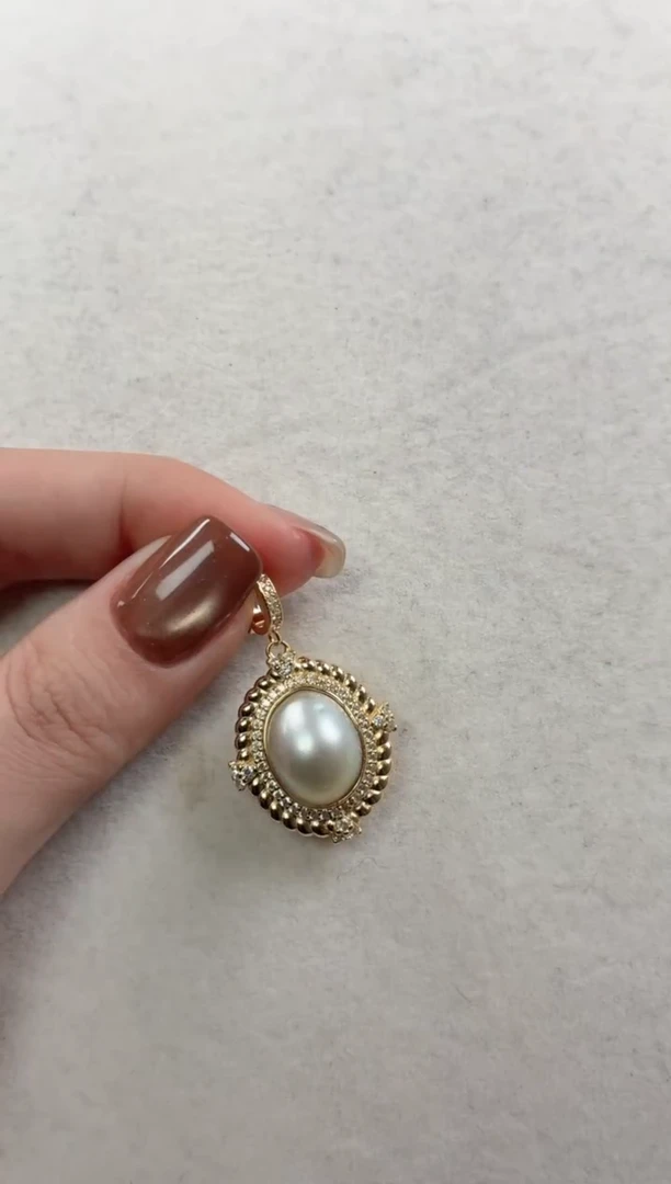 银S925镶嵌吊坠海水珍珠q808