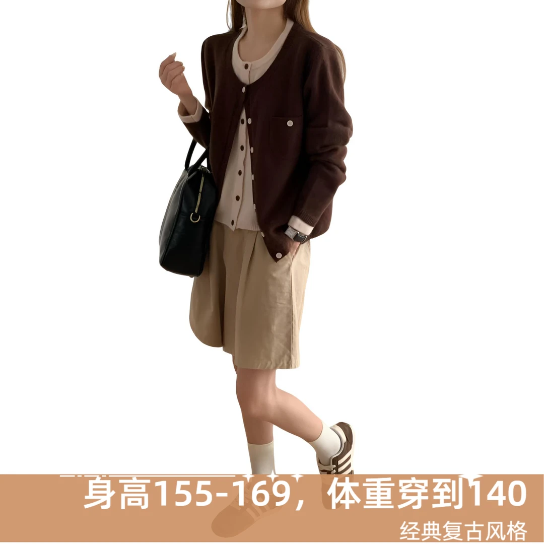 2025韩系春款气质全羊毛开衫