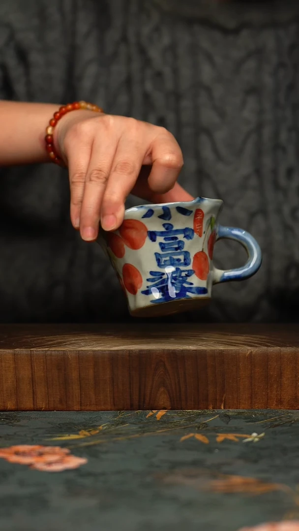 瓷片釉下彩手工手绘同款陶器