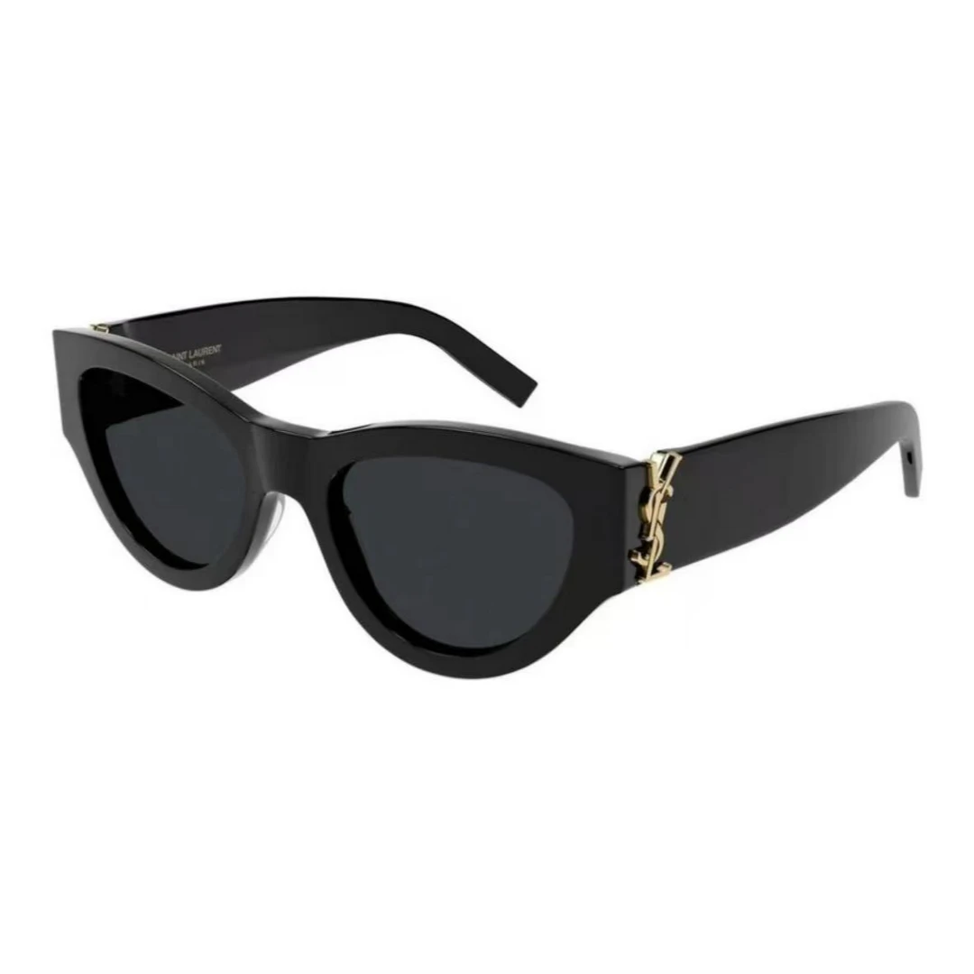99新 YSL/圣罗兰 LOGO 个性气质优雅 蝶形 太阳眼镜 女款 黑色