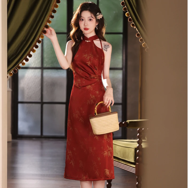 【风清余】2025春款新出炉少女连衣裙舒适修身显瘦国风中长款旗袍