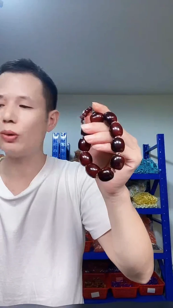 未镶嵌颈饰玛瑙/玉髓Y005龙血参桶珠单圈菩提手串20mm