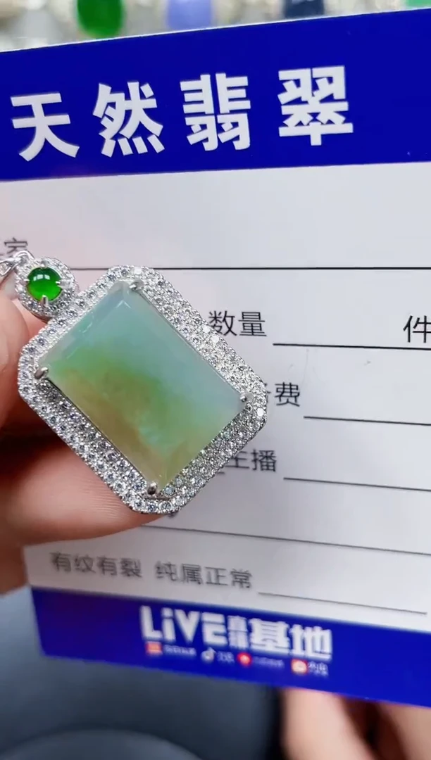 颈饰银S925镶嵌翡翠350