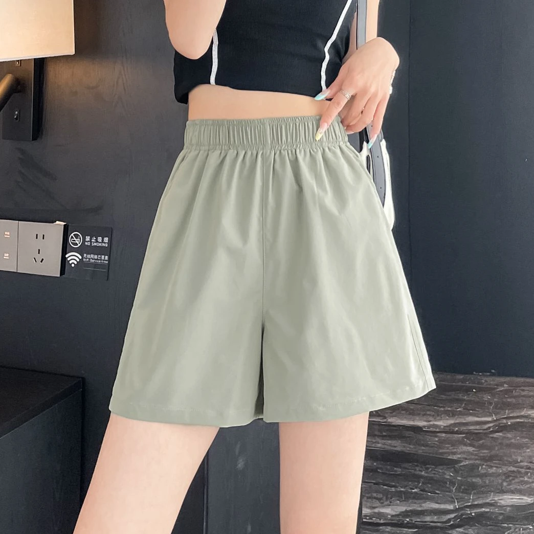 冰丝短裤女夏季薄款2025新款速干跑步运动裤子休闲中裤阔腿三分裤