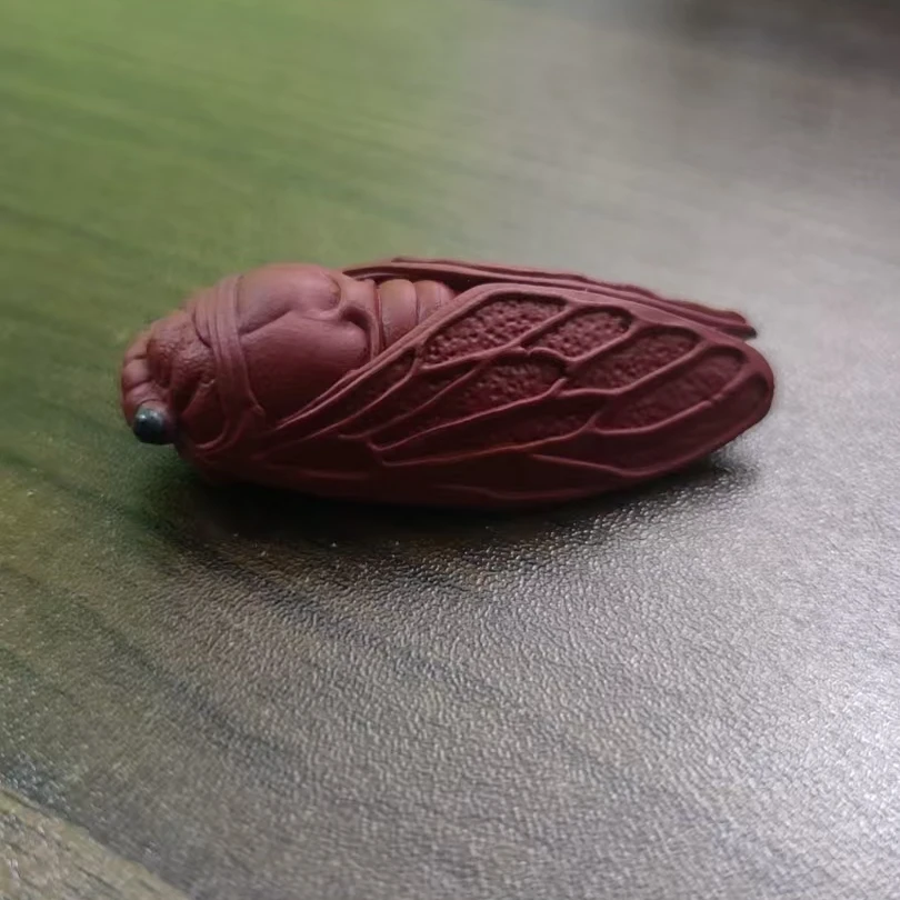 紫砂茶宠 蝉知了 大红袍朱泥